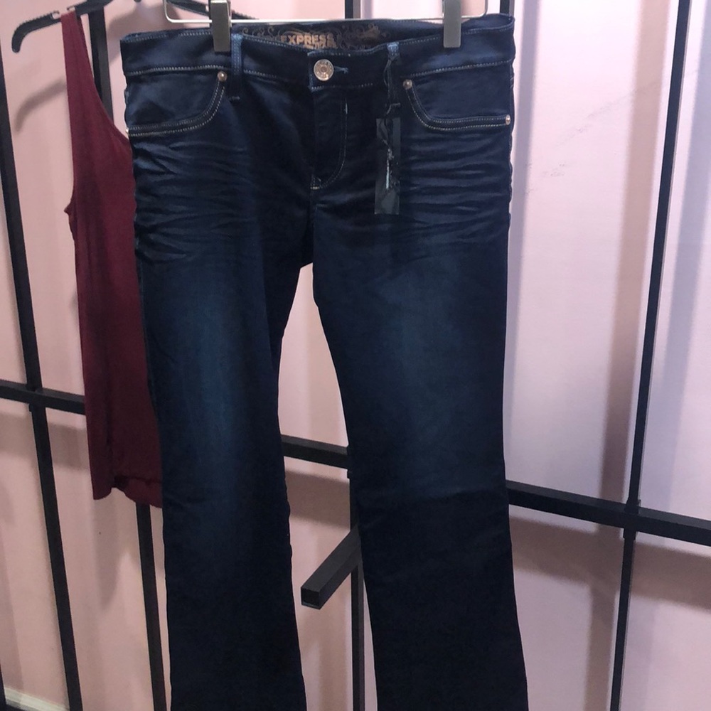 Express Barely Bootcut dark wash Stella Jeans, NWT